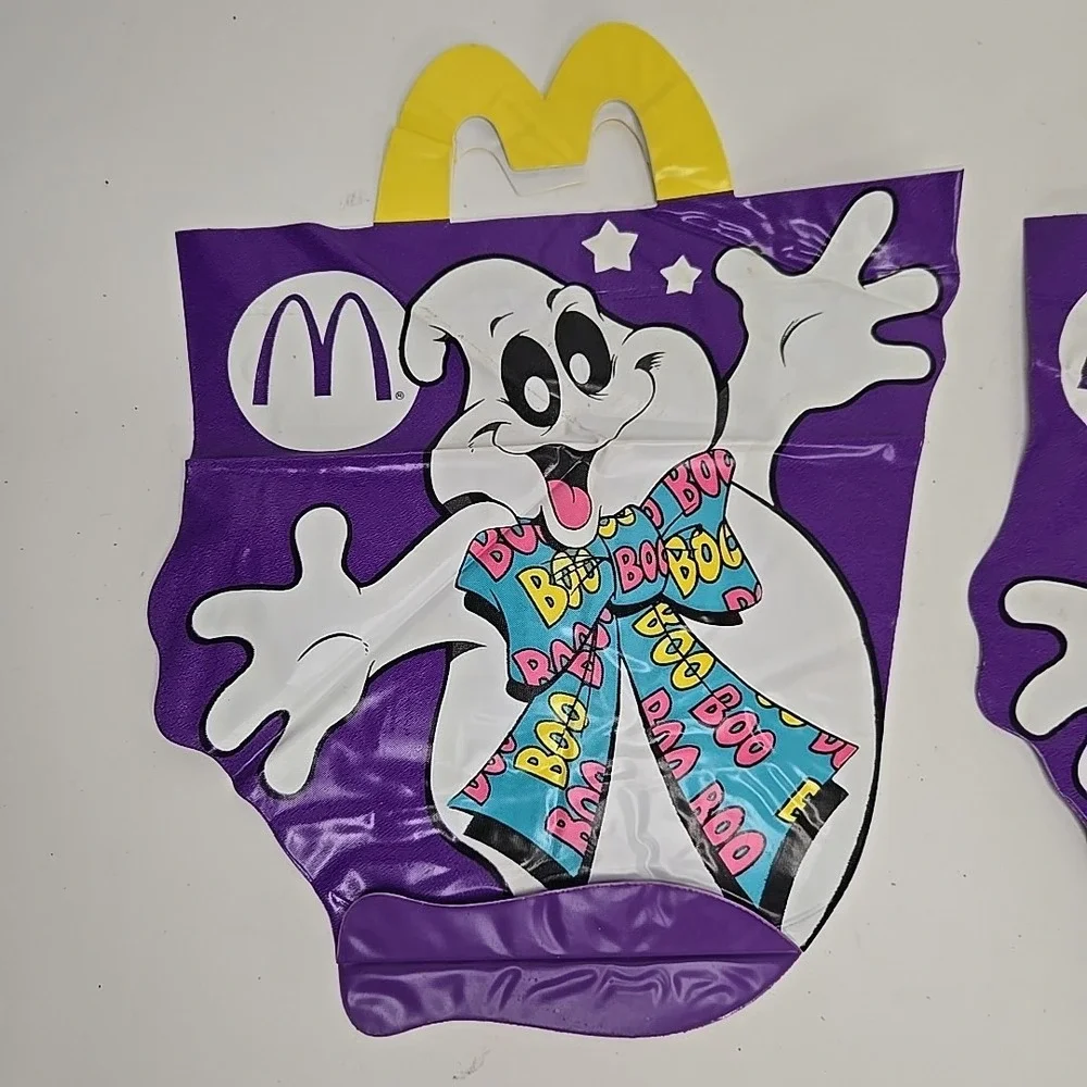McDonalds Halloween Vinyl‎ Trick or Treat Bag Vintage 1990 Ghost Boo Purple 11